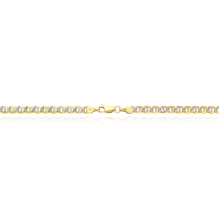 10K Gold - Filled 4.2mm Diamond - Cut Anchor Chain (Solid Links) 18" - 24" - WJD Exclusives