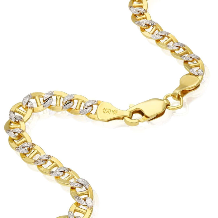 10K Gold - Filled 4.2mm Diamond - Cut Anchor Chain (Solid Links) 18" - 24" - WJD Exclusives