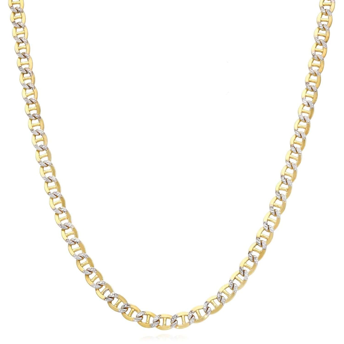 Solid 10K Gold Filled 4.2mm Diamond-Cut Anchor Chain Necklace 18", 20", 22", 24"