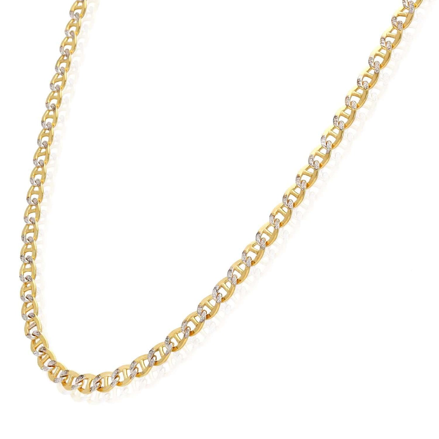 Solid 10K Gold Filled 4.2mm Diamond-Cut Anchor Chain Necklace 18", 20", 22", 24"