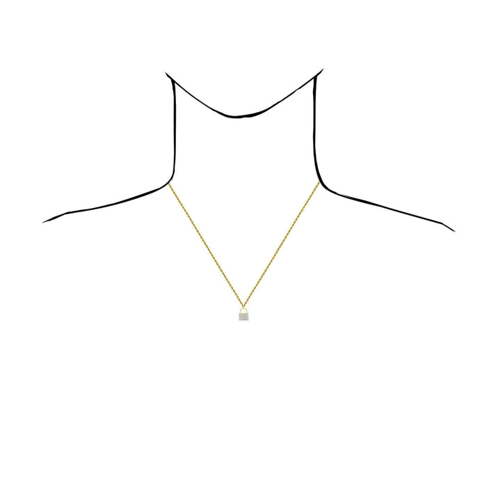 0.25CTW Natural Diamond 10K Gold Two - Tone Lock Pendant with Heart Accent 0.65" - WJD Exclusives