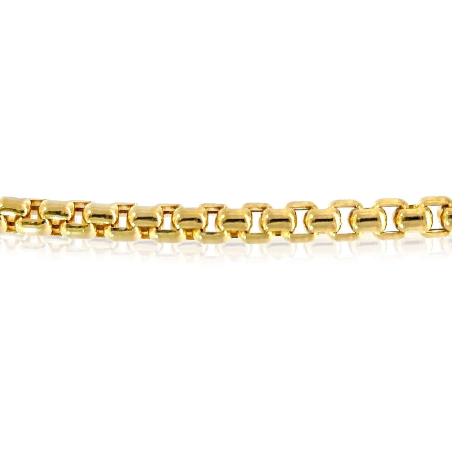 Solid Real 14K Gold 5mm Round Box Chain Necklace 18", 20", 22", 24", 26"