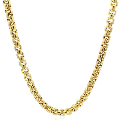 14K Yellow Gold 5mm Round Box Chain (Hollow) 18" - 26" - WJD Exclusives