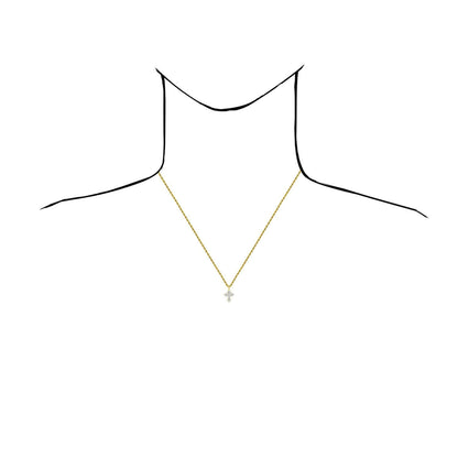 0.12CTW Real Diamond Real 10K Gold Cross Pendant in Yellow, White, or Rose Gold