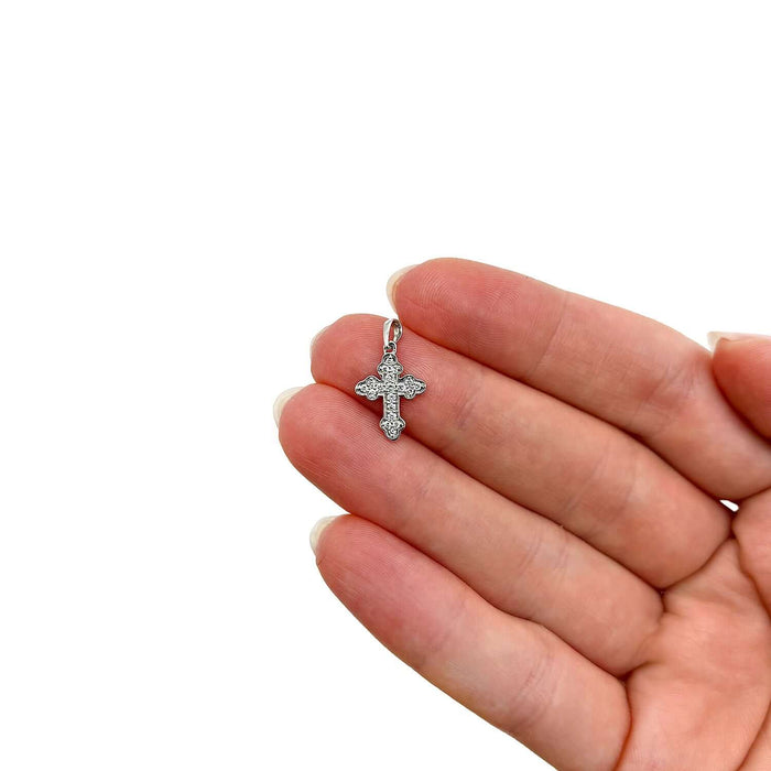 0.12CTW Natural Diamond Real 10K Gold Cross Pendant in Yellow, White, or Rose Gold - WJD Exclusives