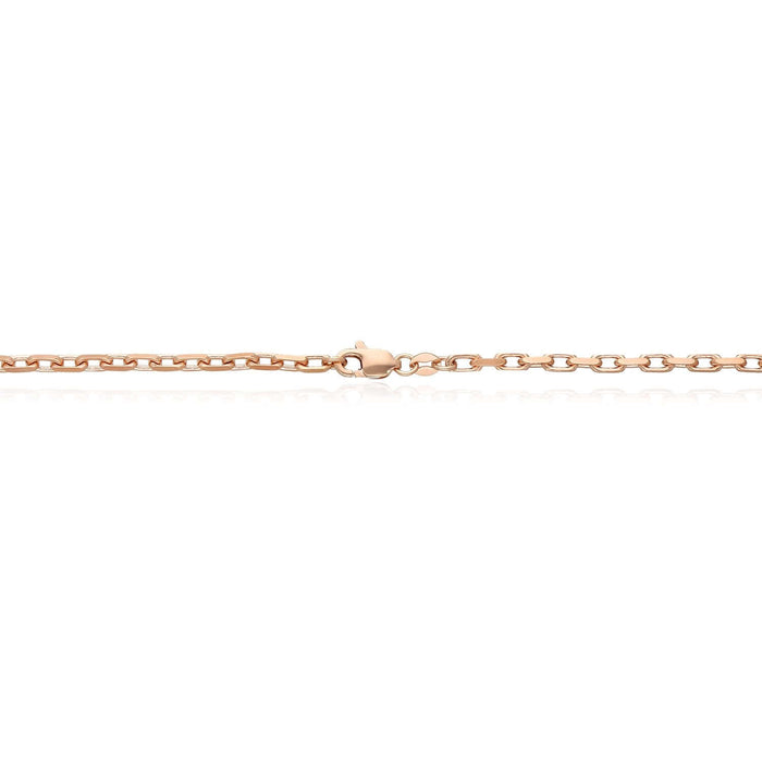 14K Rose Gold 2.5mm Parisian Cable Chain (Solid Links) 16" - 24" Lobster Clasp - WJD Exclusives