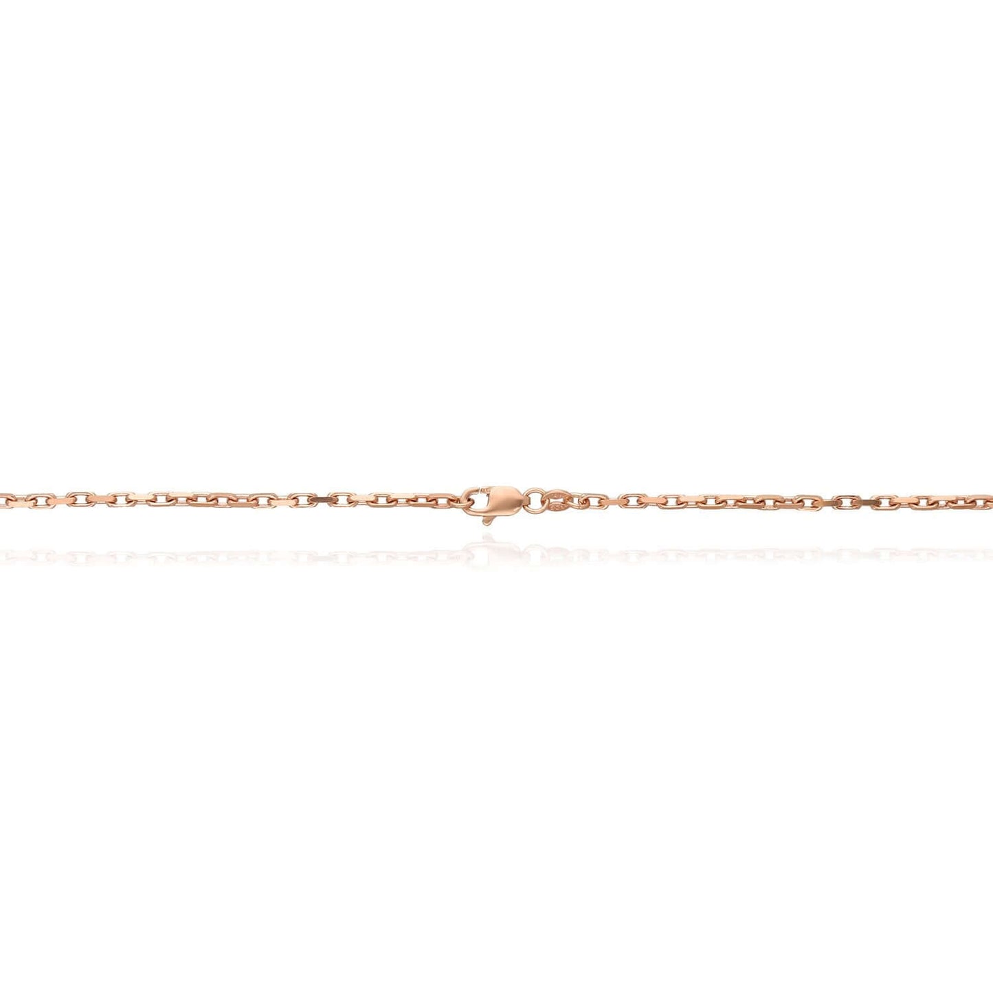 Solid Real 14K Rose Gold 2mm Parisian Cable Chain Necklace 16"-22" Lobster Clasp