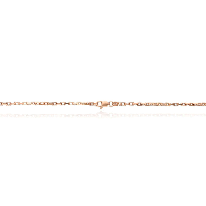 14K Rose Gold 2mm Parisian Cable Chain (Solid Links) 16" - 22" Lobster Clasp - WJD Exclusives