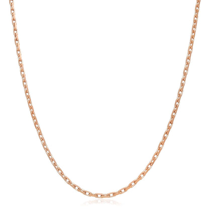 Solid Real 14K Rose Gold 2mm Parisian Cable Chain Necklace 16"-22" Lobster Clasp