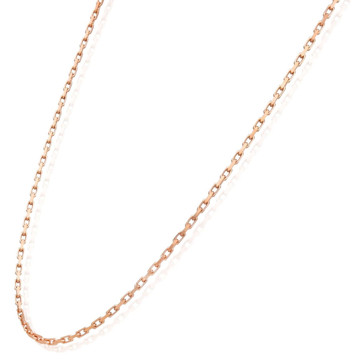 Solid Real 14K Rose Gold 2mm Parisian Cable Chain Necklace 16"-22" Lobster Clasp