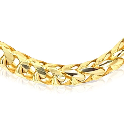 18K Yellow Gold 4mm Round Franco Bracelet (Solid Links) 8", 8.5" - Italy - WJD Exclusives
