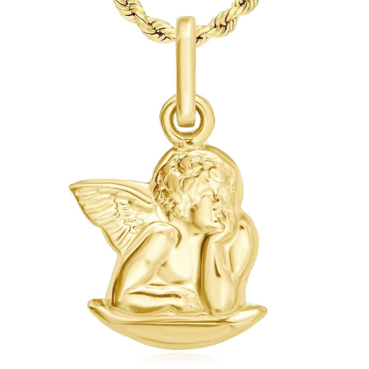 14K Yellow Gold Pendant – Angel, Heart, Owl, Palm Tree & More 0.9" - WJD Exclusives