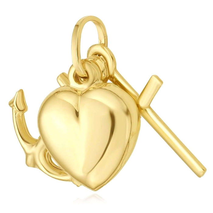 14K Yellow Gold Pendant – Angel, Heart, Owl, Palm Tree & More 0.9" - WJD Exclusives
