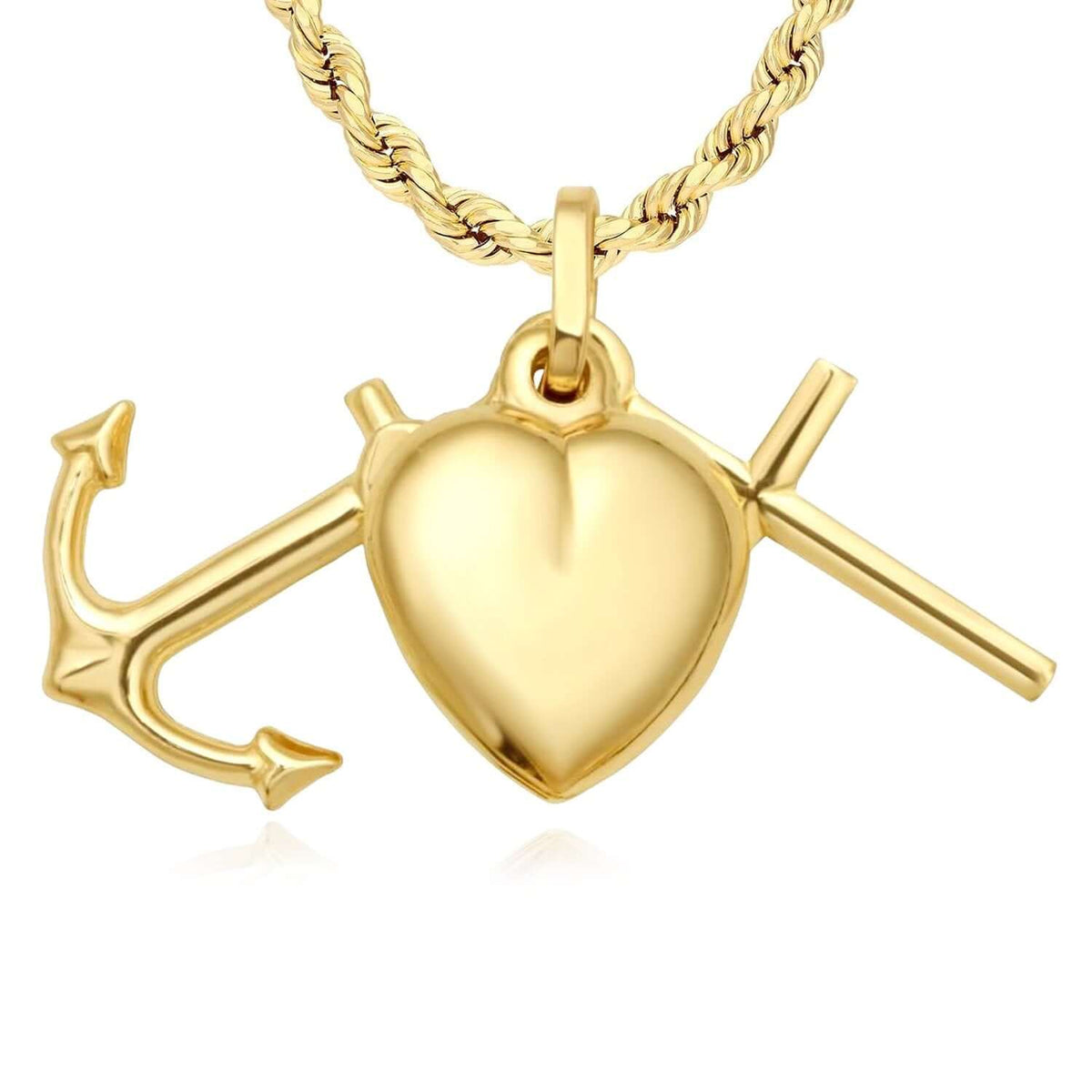 14K Yellow Gold Pendant – Angel, Heart, Owl, Palm Tree & More 0.9" - WJD Exclusives