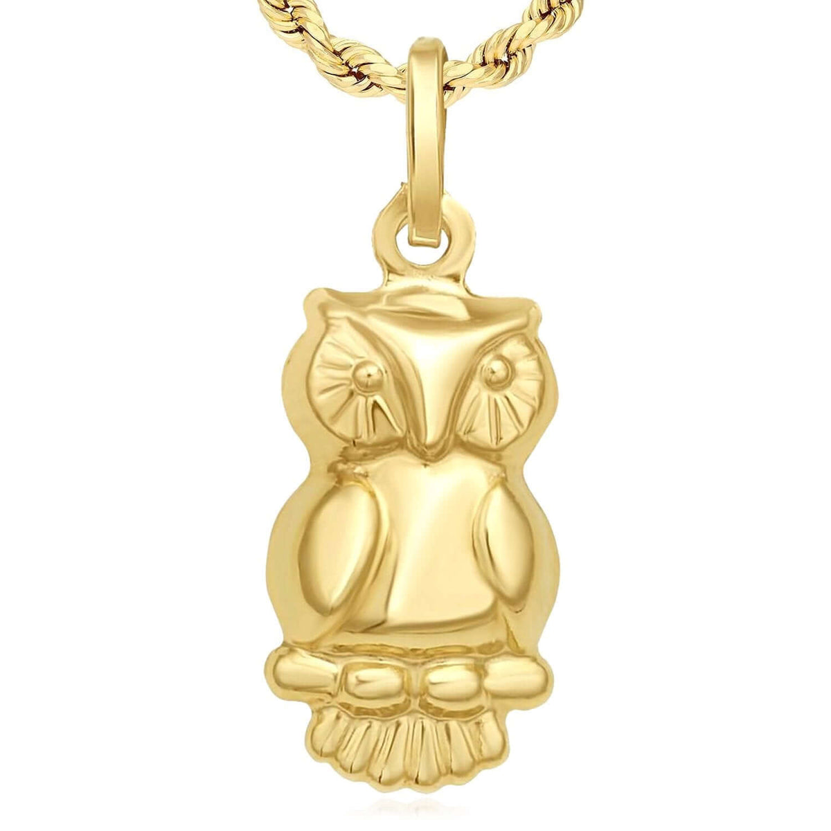 14K Yellow Gold Pendant – Angel, Heart, Owl, Palm Tree & More 0.9" - WJD Exclusives