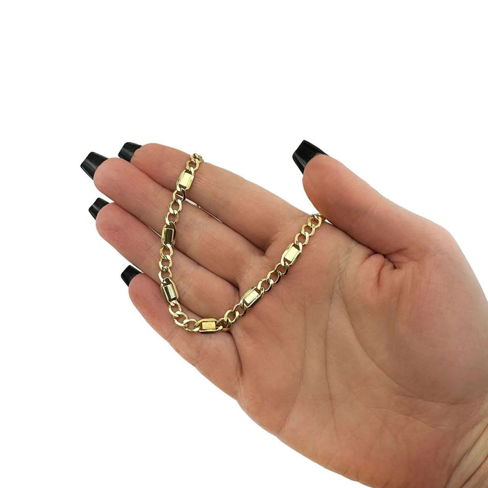 14K Yellow Gold 5.5mm Cuban Link Chain (Solid Links) 22" - Italy - WJD Exclusives