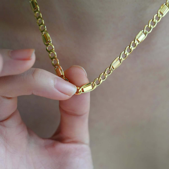 14K Yellow Gold 5.5mm Cuban Link Chain (Solid Links) 22" - Italy - WJD Exclusives