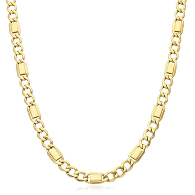 14K Yellow Gold 5.5mm Cuban Link Chain (Solid Links) 22" - Italy - WJD Exclusives
