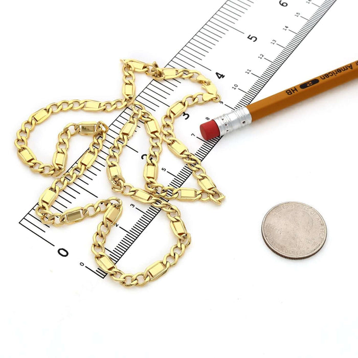 14K Yellow Gold 5.5mm Cuban Link Chain (Solid Links) 22" - Italy - WJD Exclusives