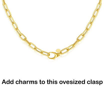Real 14K Gold 5mm 7" Paperclip Bracelet –  Best for Lock Connectors