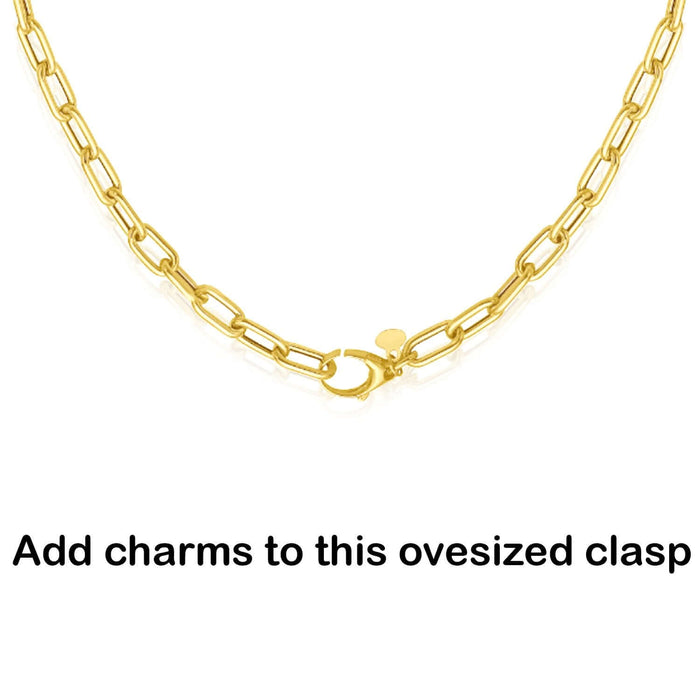 14K Yellow Gold 5mm Paperclip Bracelet (Hollow) 7" Best for Lock Connectors - WJD Exclusives