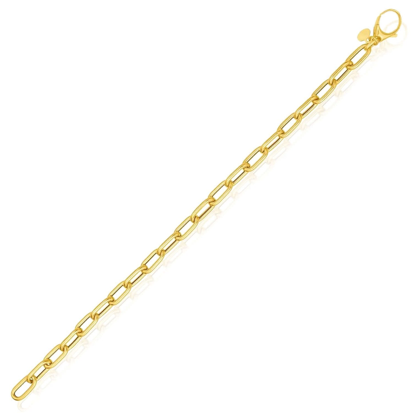 Real 14K Gold 5mm 7" Paperclip Bracelet –  Best for Lock Connectors