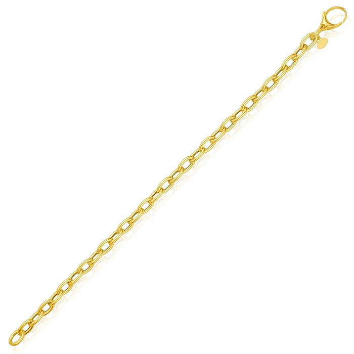 14K Yellow Gold 5mm Rolo Bracelet (Hollow) 7" Best for Lock Connectors - WJD Exclusives