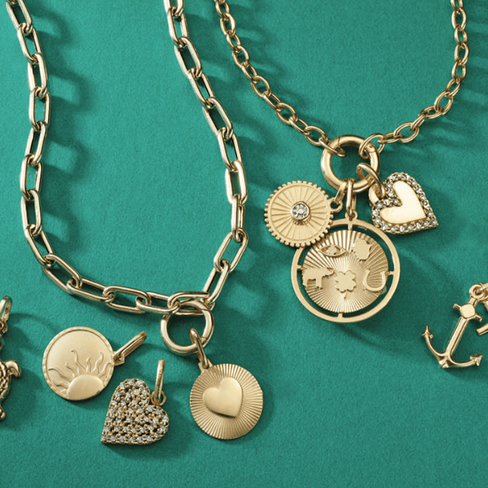 Real 14K Gold Two - Tone Diamond - Cut Heart Pendant 0.85" – Italian Made - WJD Exclusives