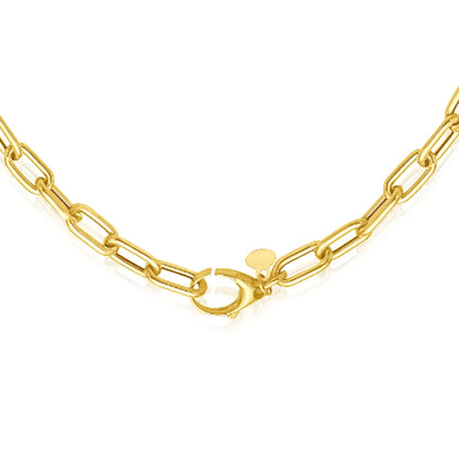 Real 14K Gold 18" Paperclip Necklace Oversized Clasp Best for Lock Connectors