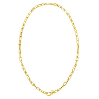 Real 14K Gold 18" Paperclip Necklace Oversized Clasp Best for Lock Connectors