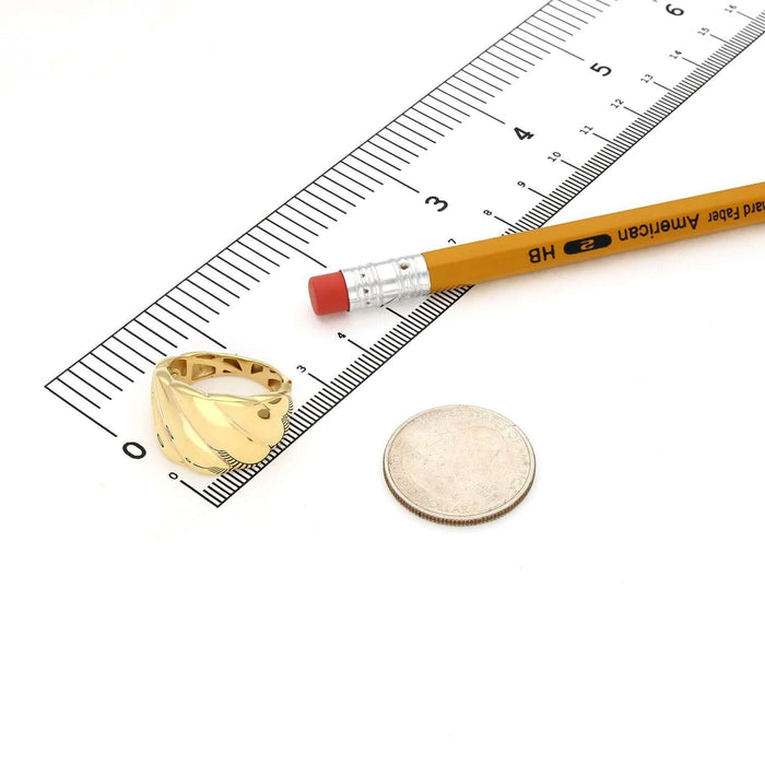 14K Yellow Gold Cable Twist Dome Ring - WJD Exclusives