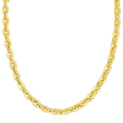 14K Yellow Gold 7.3mm Rolo Chain (Hollow) 18" – Italian Made - WJD Exclusives