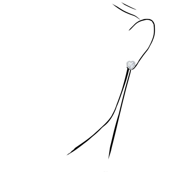 0.33CTW Natural Diamond 10K Gold Heart Halo Stud Earrings – Two - Tone Screw Back - WJD Exclusives