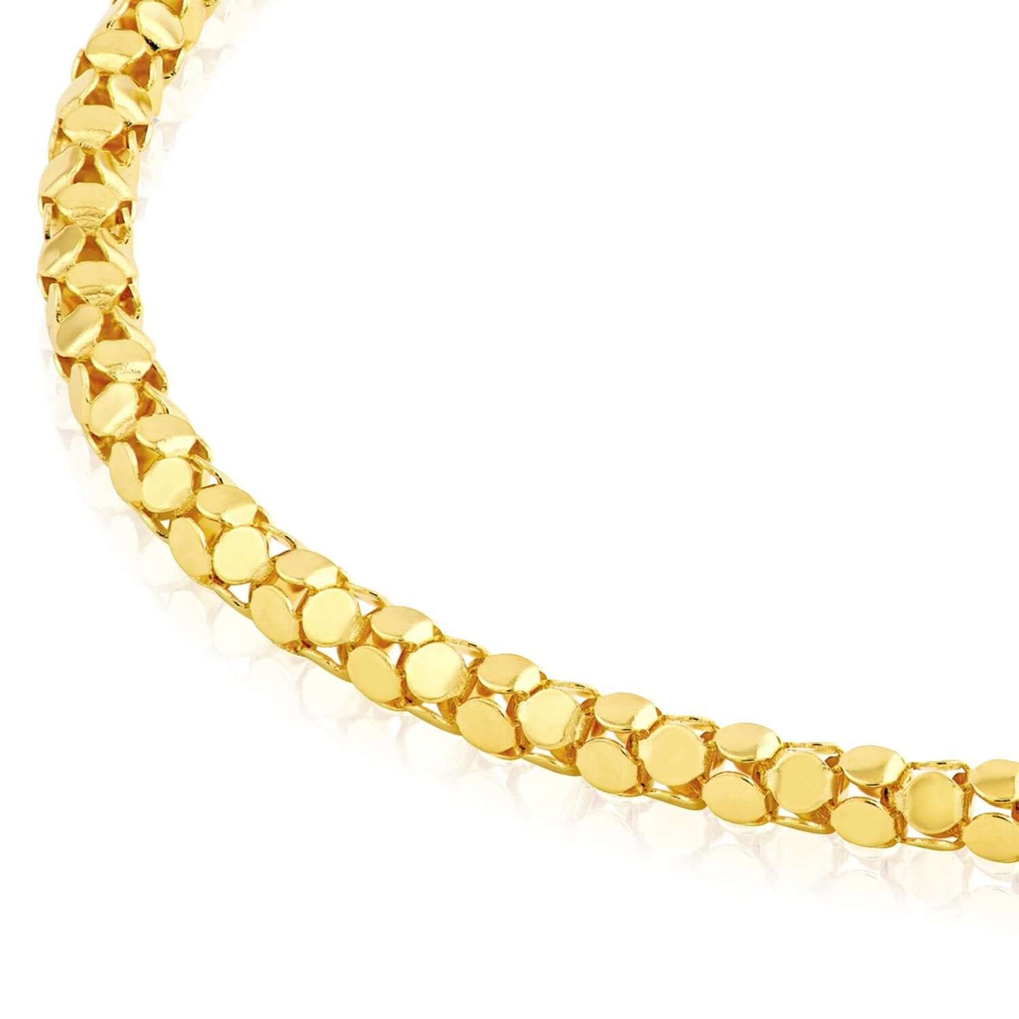Real 14K Gold 1.85mm Popcorn Bracelet 7.25" High-Polished Italian Design