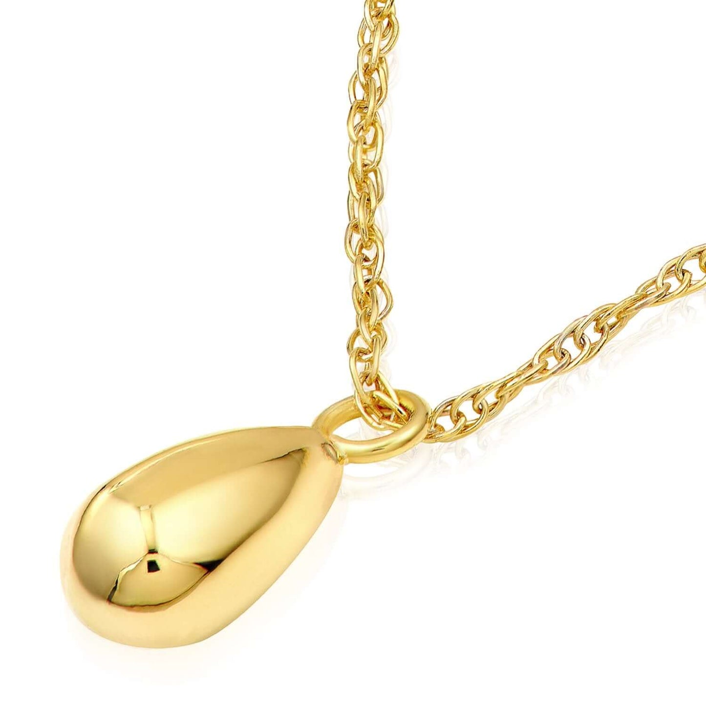 Real 14K Gold Teardrop Pendant Necklace 16-18" Solid Italian Chain