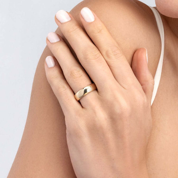 14K Yellow Gold 5mm Wedding Band Ring High Polish - WJD Exclusives