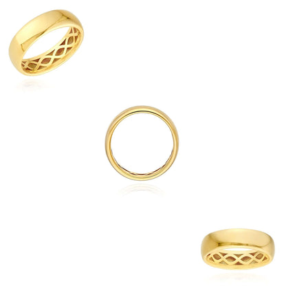 Real 14K Gold 5mm Wedding Band Ring High Polish Made in Italy
