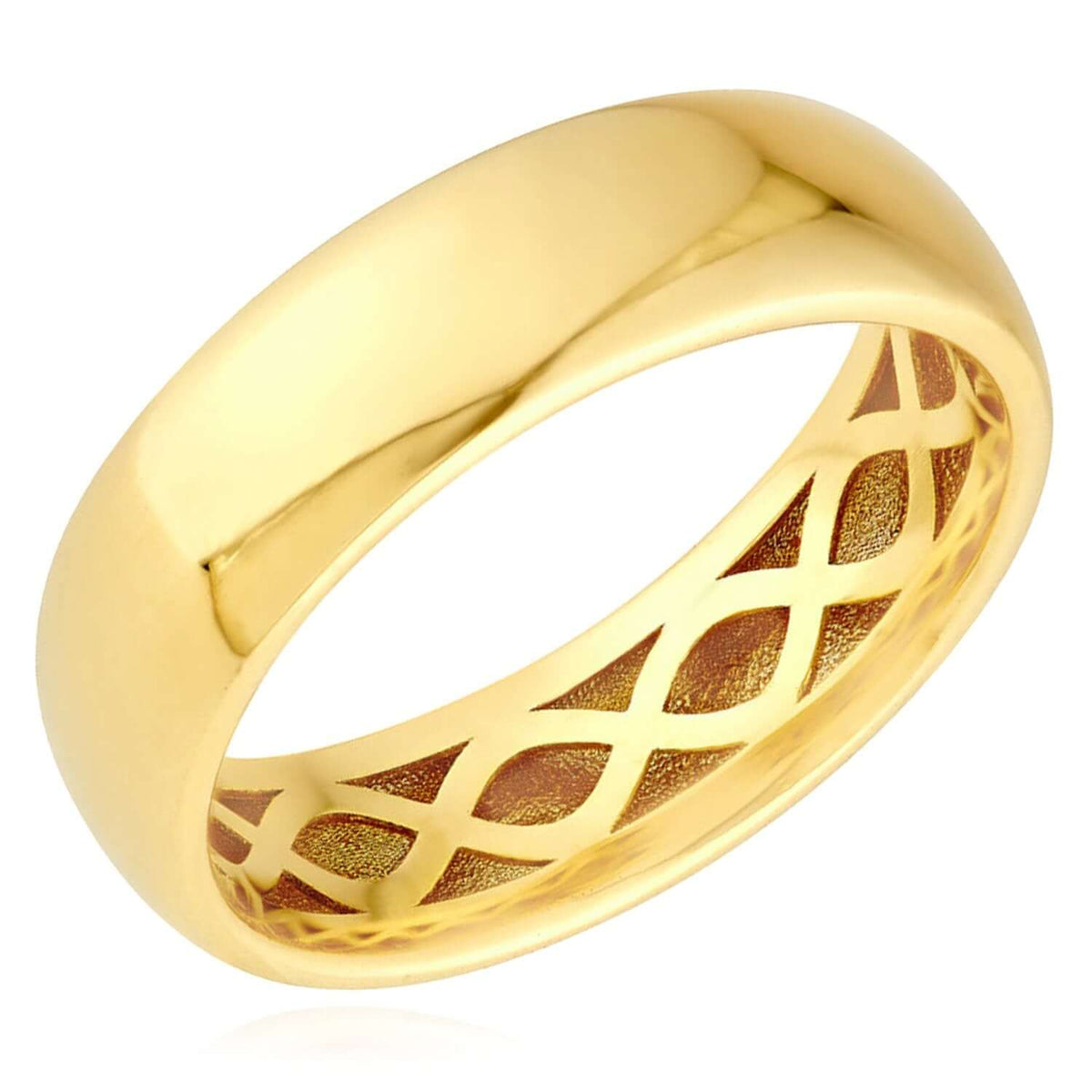 14K Yellow Gold 5mm Wedding Band Ring High Polish - WJD Exclusives