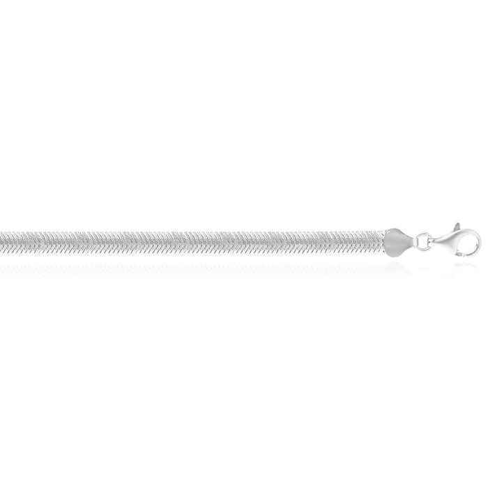 Yellow White Gold Over Sterling Silver 6.4mm Oval Snake Chain (Solid Links) 16" - 20" - WJD Exclusives