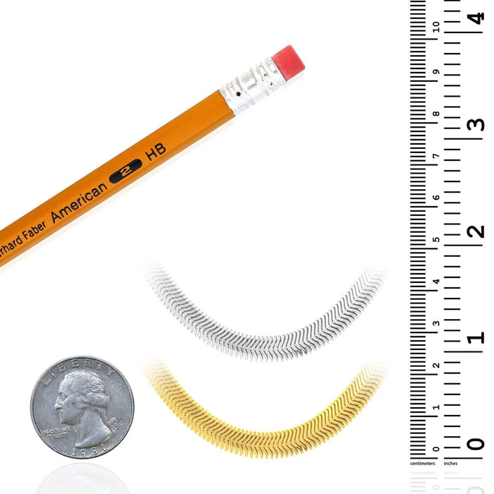 Yellow White Gold Over Sterling Silver 6.4mm Oval Snake Chain (Solid Links) 16" - 20" - WJD Exclusives