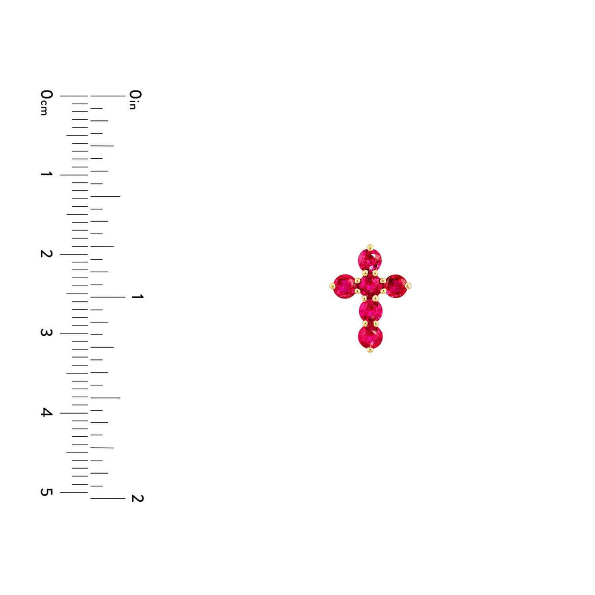 Real 14k Gold 0.90CTW Real Ruby Cross Pendant 0.55" - WJD Exclusives