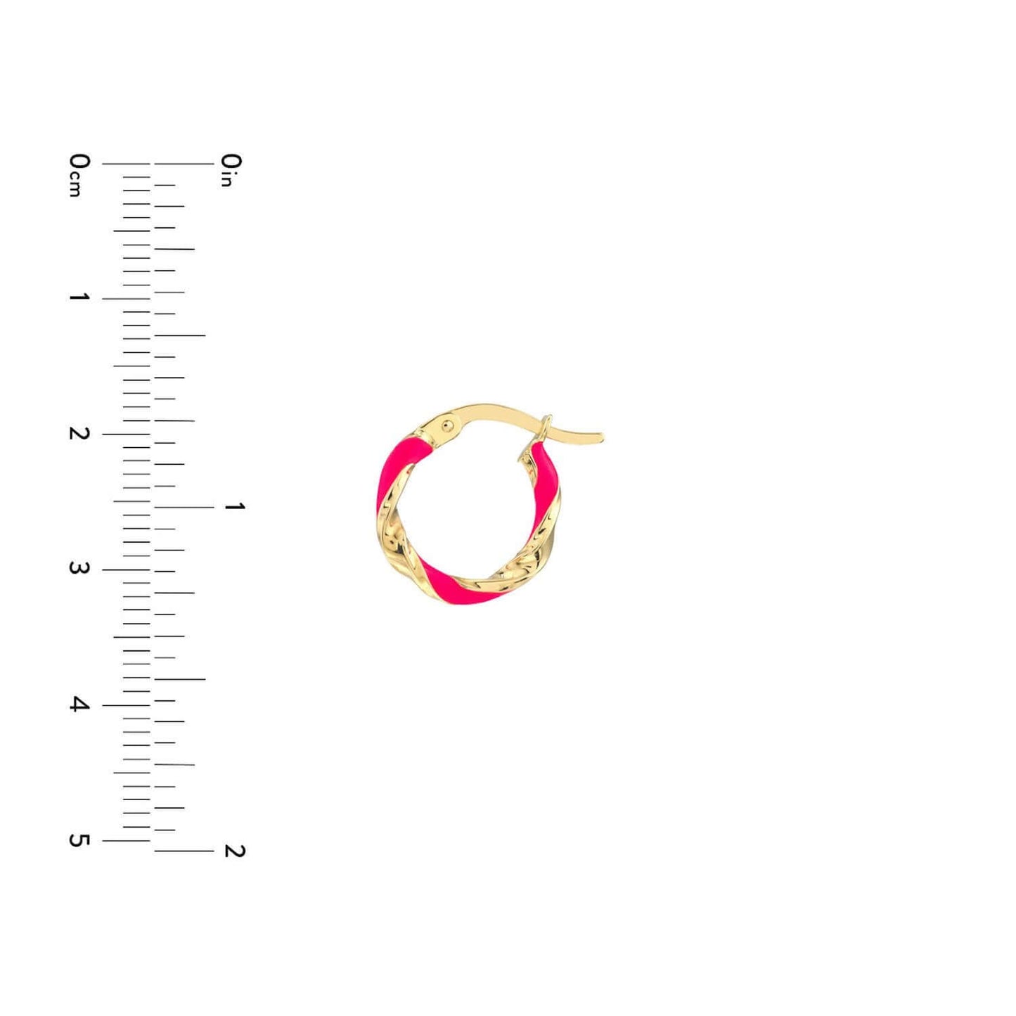 Real 14K Gold Turquoise White Pink Enamel Twist Huggie Hoop Earrings 10mm