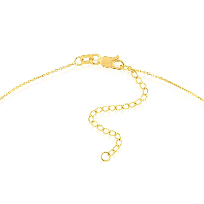 14K Yellow Gold Crescent Moon Adjustable 16" - 18" Necklace (Solid Links) - WJD Exclusives