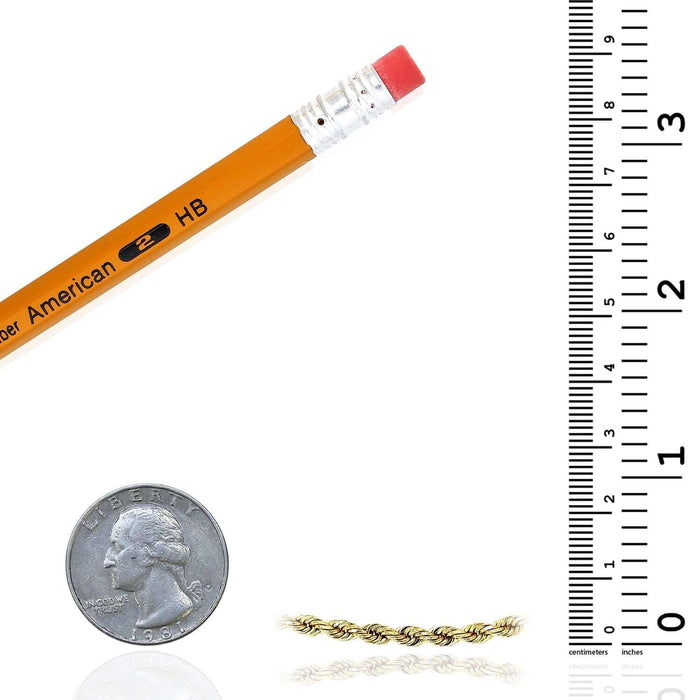 18K Yellow Gold 3mm Diamond - Cut Rope Bracelet (Solid Links) 7" - 8" – Italian Made - WJD Exclusives