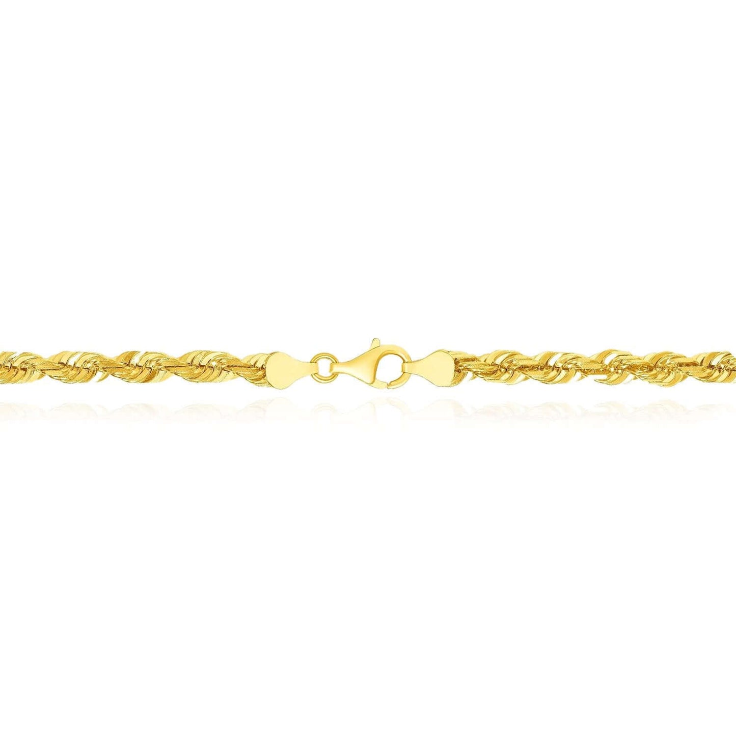 Real 18K Gold Solid 6mm Rope Link Diamond-Cut Bracelet 8" 8.5" 9"