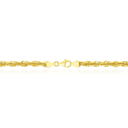 Real 18K Gold Solid 6mm Rope Link Diamond-Cut Bracelet 8" 8.5" 9"