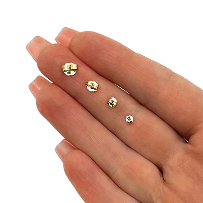 14K Gold Earring Replacement Push Back Yellow, White, Rose (Sold Individually) - WJD Exclusives
