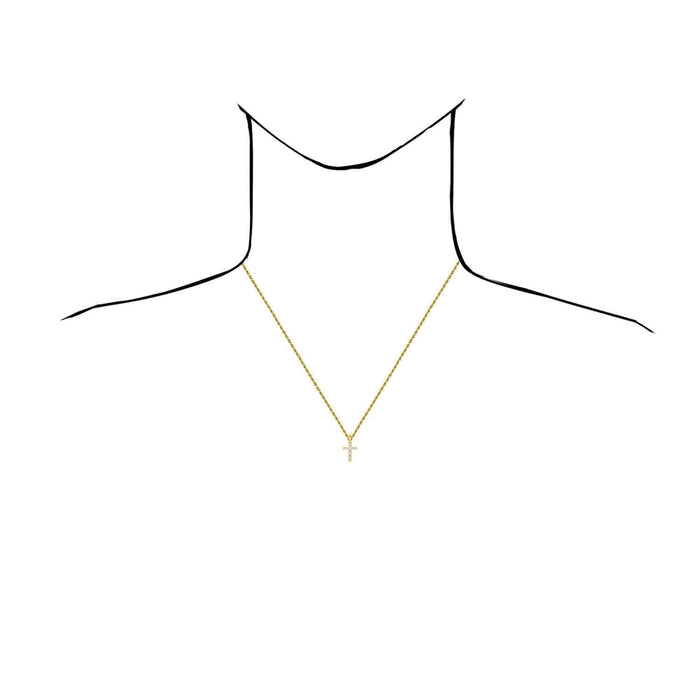 0.12CTW Natural Diamond Real 10K Gold Cross Pendant 0.83" – Classic Polished Style - WJD Exclusives