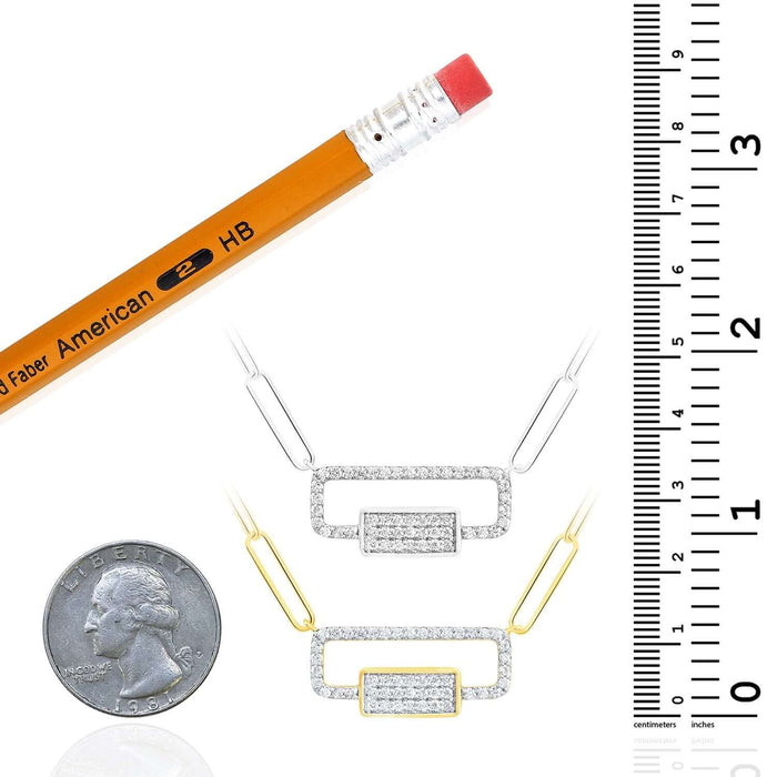 0.25CTW Natural Diamond 10K White Gold Paperclip 18" Necklace (Solid Links) - WJD Exclusives