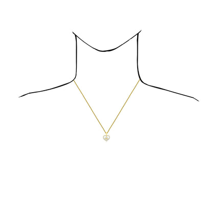 0.20CTW Real Diamond Real 14K Gold "Mom" Heart Pendant 0.87"